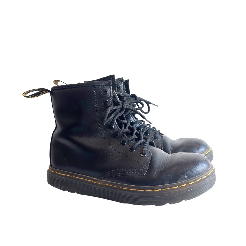 Dr. Martens Zavala Black Combat Boots with Lace-Up Design Size 3